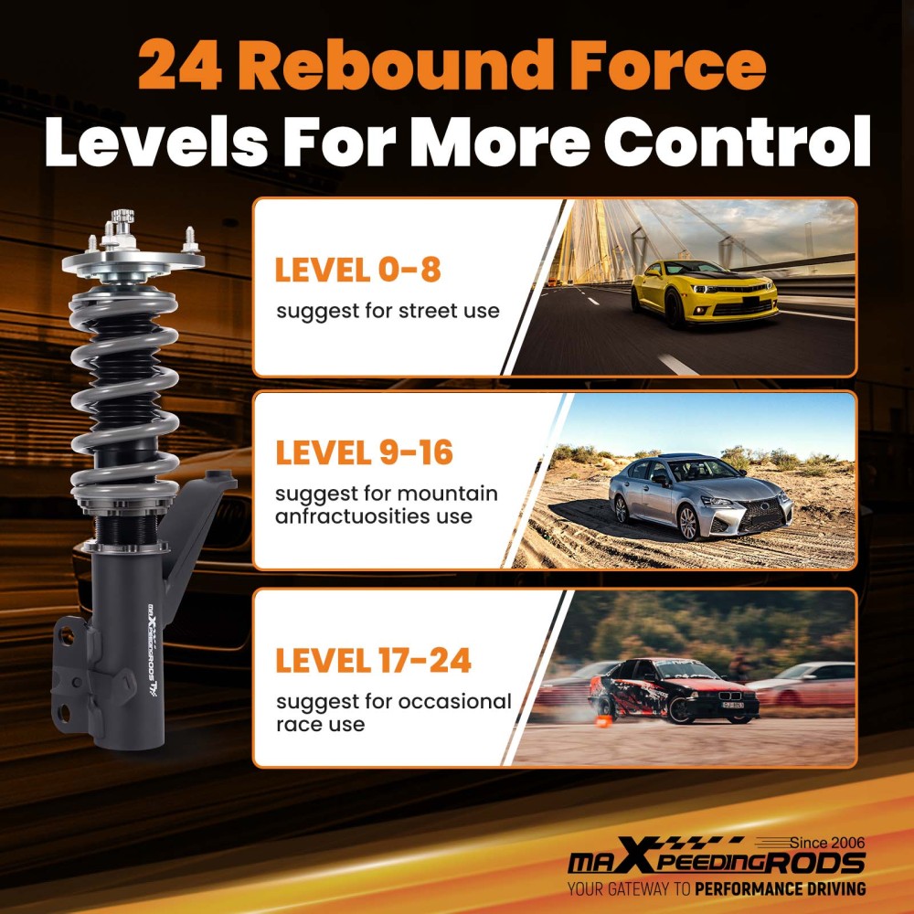 MaXpeedingrods T7 Coilover 24 Way Damper Spring Kit compatible for Honda CR-V compatible for FWD AWD 02-06