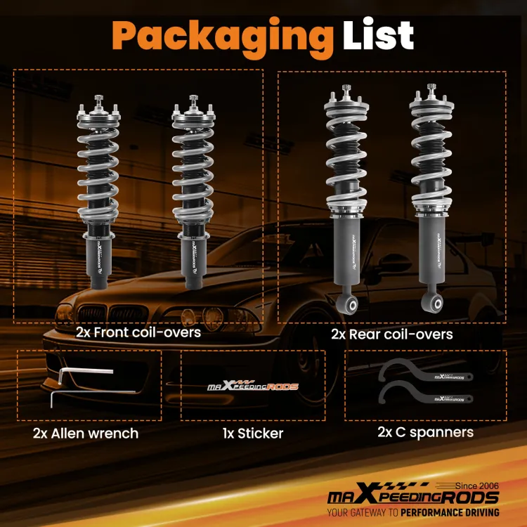 MaXpeedingrods T7 Coilovers Lowering Kit For Honda CR-V RD1 RD2 1997-2001 - 24-Level Damping, Height Adjustable