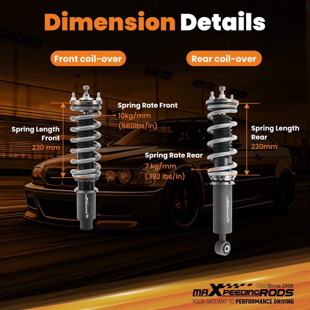 Compatible for Honda CRV CR-V RD1 RD2 97-01 MaXpeedingrods T7 Damper Coilovers Lowering Kit