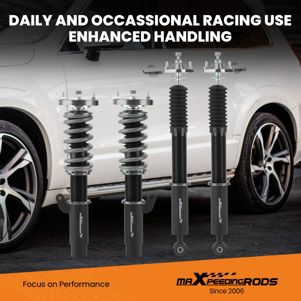 T7 Advanced Series 24 Levels Adjustable Coilover compatible for BMW E46 330i 325i 318d 320d 330d 1999-2005 Lowering Kit