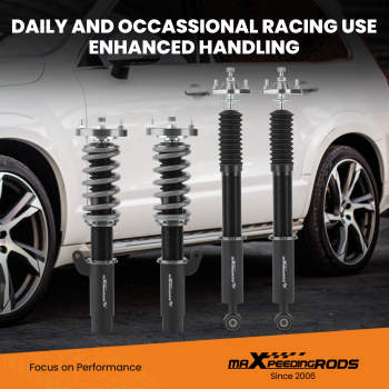 T7 Advanced Series 24 Levels Adjustable Coilover compatible for BMW E46 330i 325i 318d 320d 330d 1999-2005 Lowering Kit