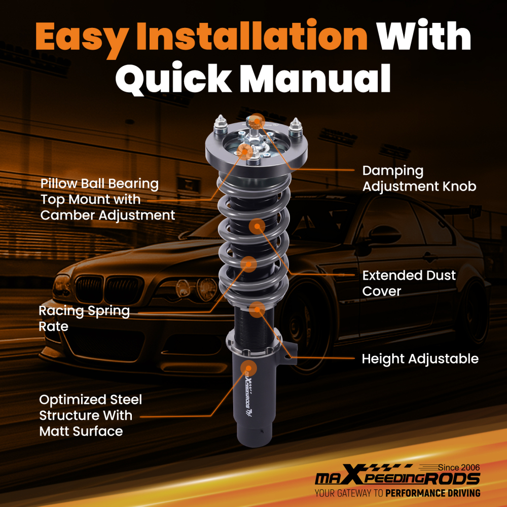 MaXpeedingrods T7 Coilovers Strut compatible for BMW 3 Series E90 E91 E92 E93 318i 328i RWD Lowering Kit