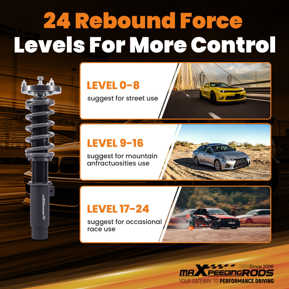 MaXpeedingrods T7 Coilovers Strut compatible for BMW 3 Series E90 E91 E92 E93 318i 328i RWD Lowering Kit