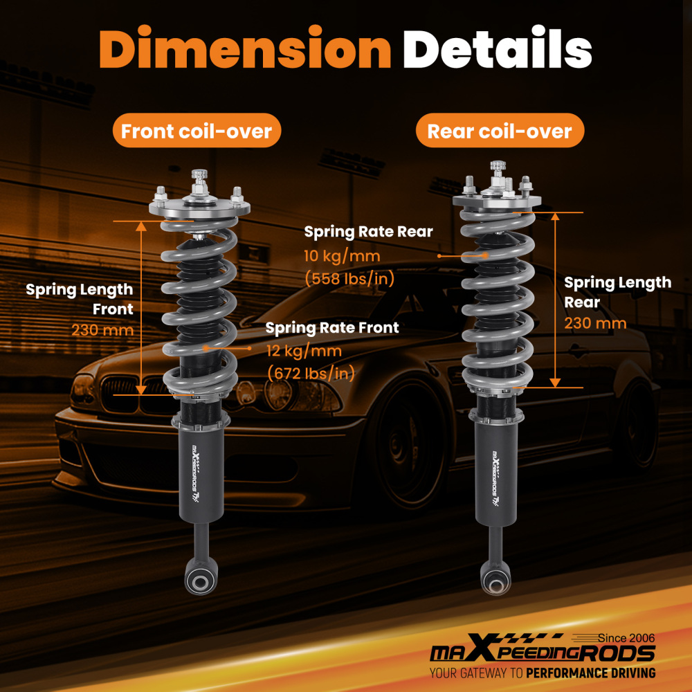 MaXpeedingrods T7 Coilovers Suspension Kit for Lexus IS250 IS350 RWD 06-13 Lowering Kit