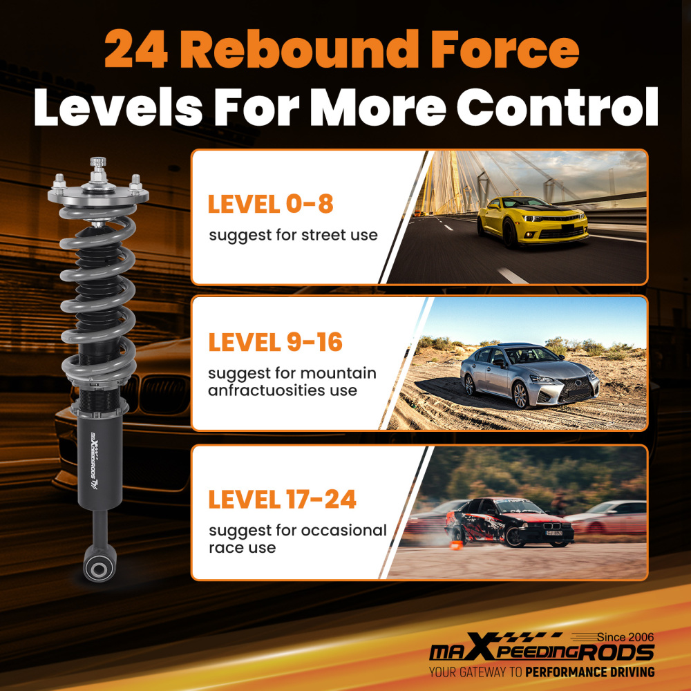 Compatible for Lexus IS250 IS350 RWD 06-13 MaXpeedingrods T7 Coilovers Suspension Lowering Kit