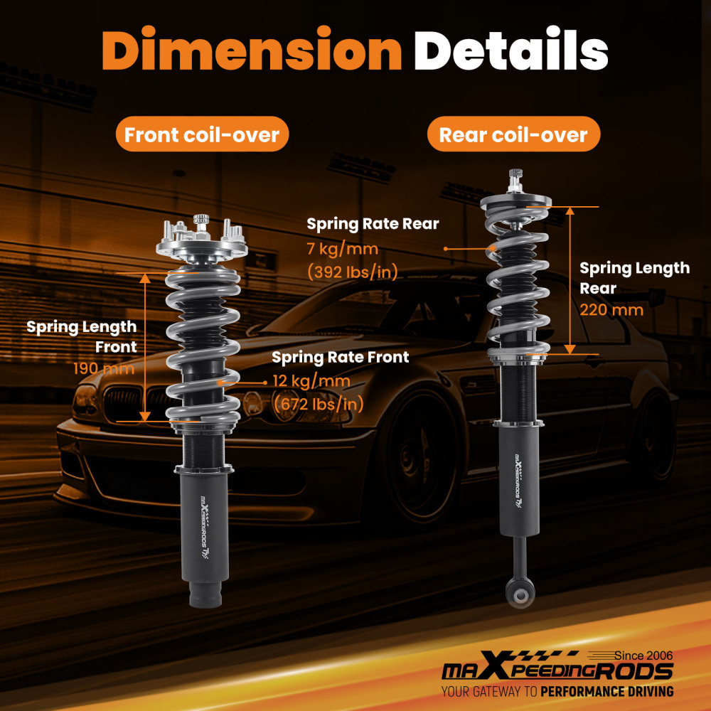 Maxpeedingrods T7 Coilovers Suspension Kit for Acura TLType S 04-08 FWD Lowering Kit