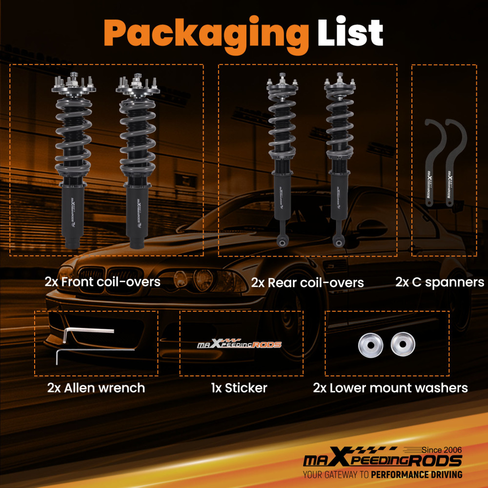 Maxpeedingrods T7 Coilovers Suspension Kit compatible for Acura TLType S 04-08 compatible for FWD Lowering Kit