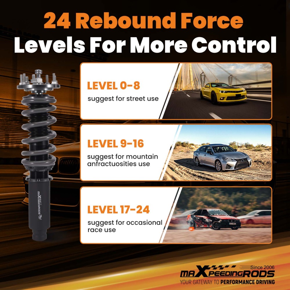 Maxpeedingrods T7 Coilovers Suspension Kit compatible for Acura TLType S 04-08 compatible for FWD Lowering Kit