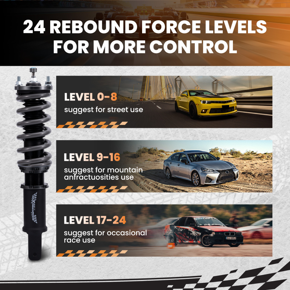 Sospensione Corsa Coilovers T7 Regolabile Ammortizzatori compatibile per Honda CRX 1989-1991 Lowering Kit