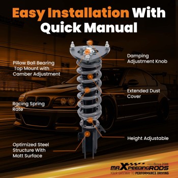 Compatible for Subaru Impreza 2008-2014 MaXpeedingrods T7 24 Level Coilovers Suspension Lowering Kit