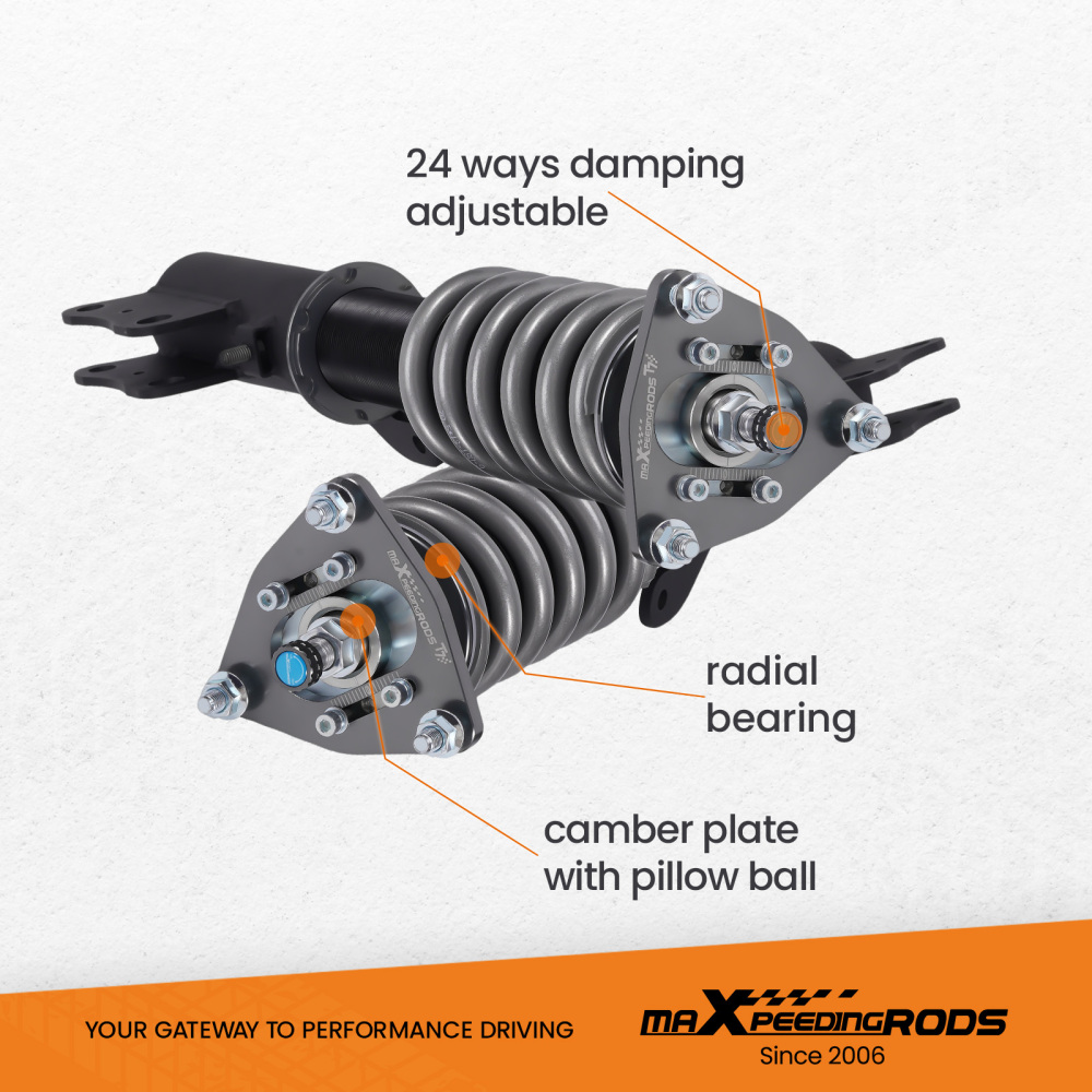 MaXpeedingrods COT7 Coilovers Shock Strut Suspension compatible for Mitsubishi Lancer 08-16 lowering kit