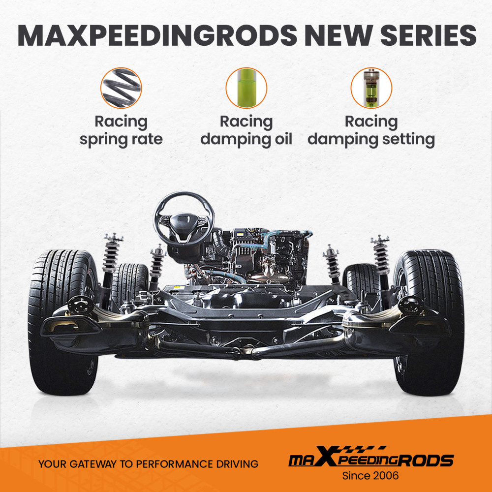 MaXpeedingrods COT7 Coilovers Shock Strut Suspension compatible for Mitsubishi Lancer 08-16 lowering kit