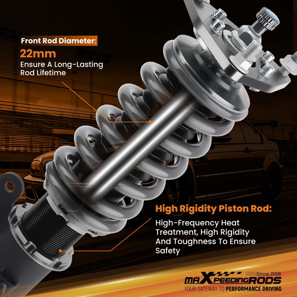 MaXpeedingrods COT7 Coilovers Shock Strut Suspension compatible for Mitsubishi Lancer 08-16 lowering kit