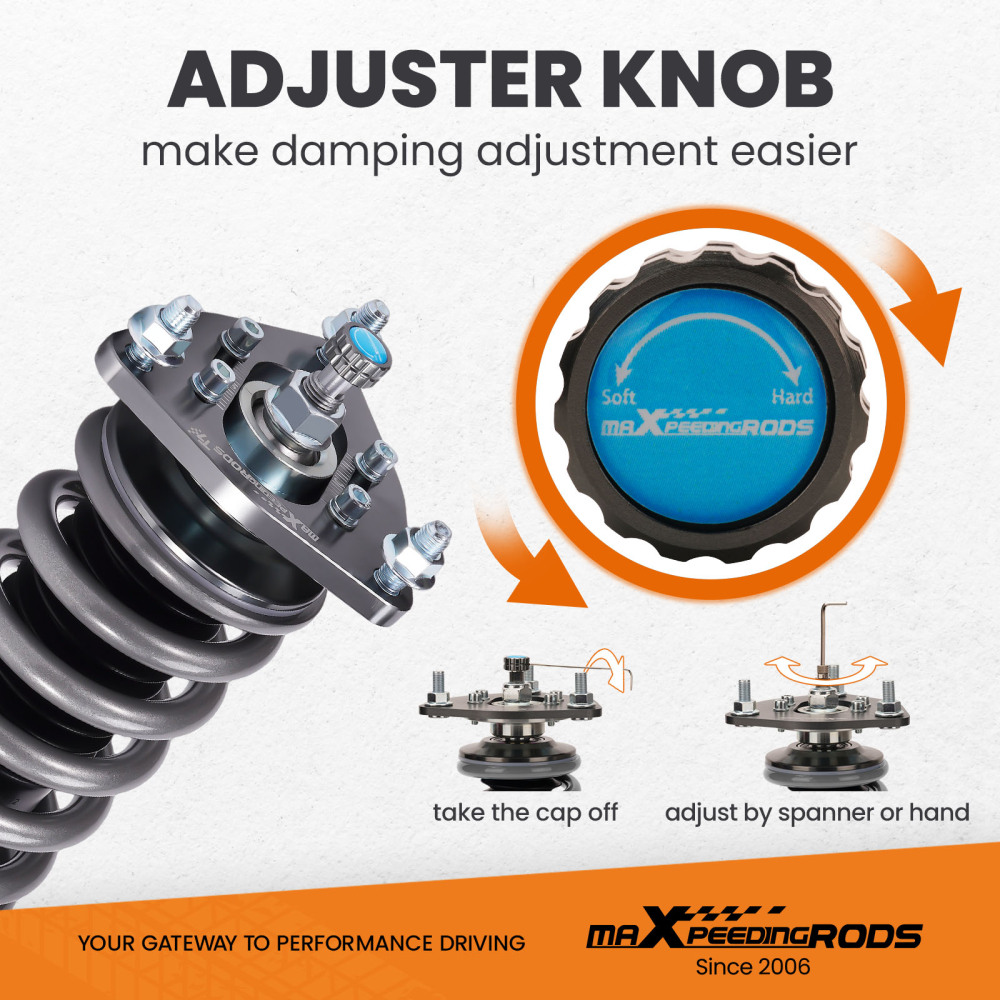 MaXpeedingrods COT7 Coilovers Shock Strut Suspension compatible for Mitsubishi Lancer 08-16 lowering kit