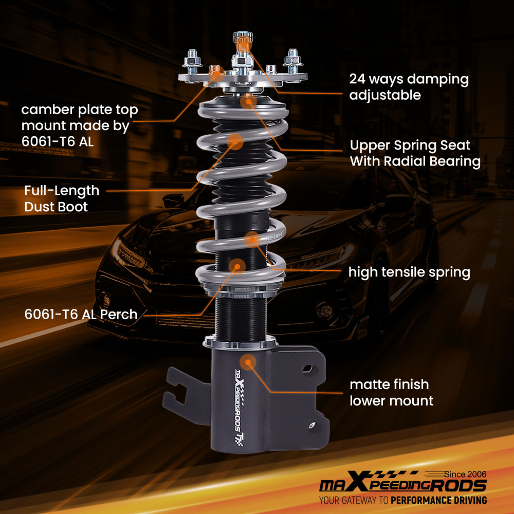 Compatible for Nissan 89-94 240SX S13 MaXpeedingrods T7 Coilovers Suspension Lowering Kit
