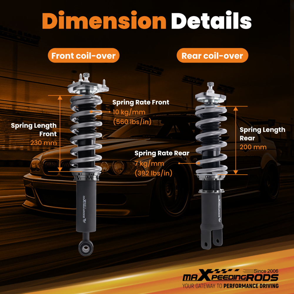 MaXpeedingrods Adjustable Coilover Kit compatible for Infiniti G37 Coupe Sedan RWD 08-15 Lowering Kit