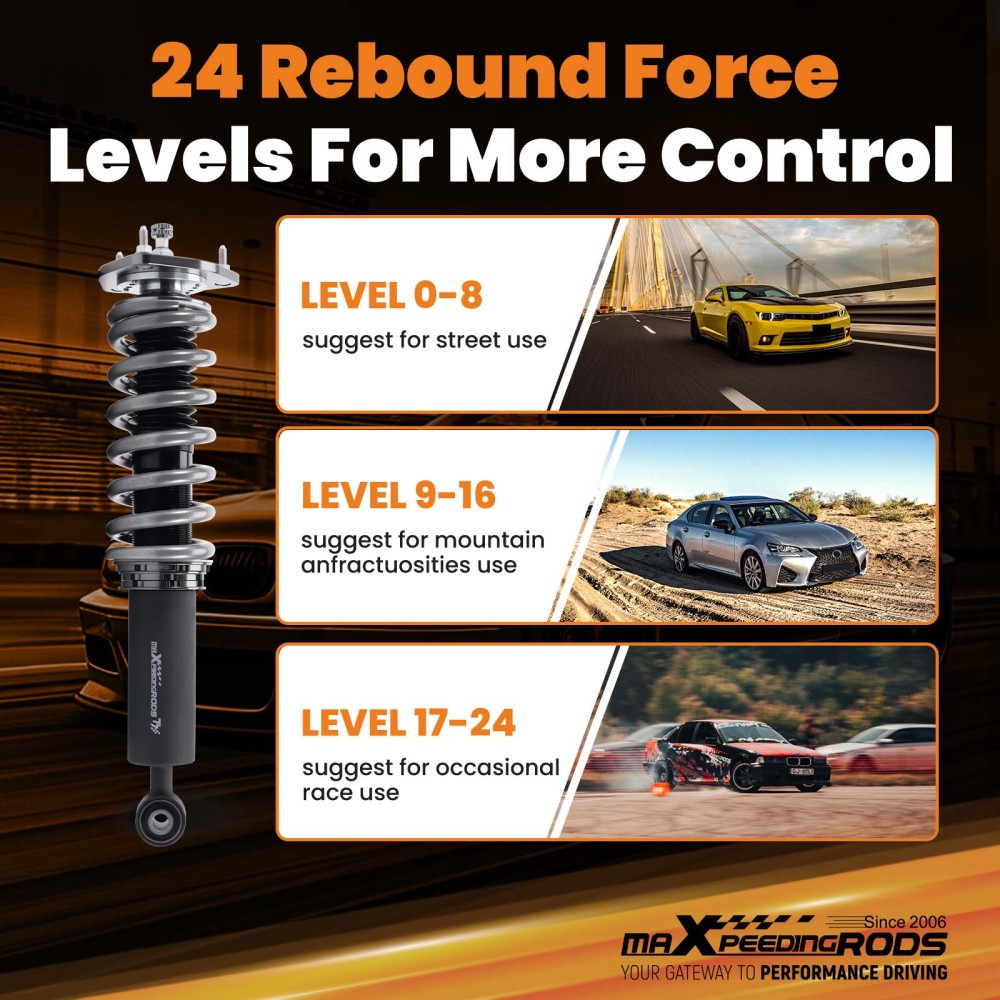 MaXpeedingrods Adjustable Coilover Kit compatible for Infiniti G37 Coupe Sedan RWD 08-15 Lowering Kit