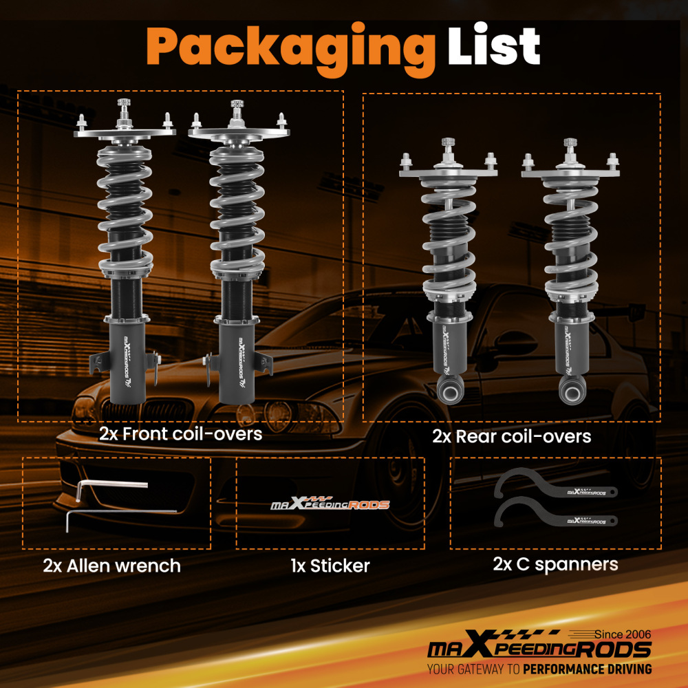 MaXpeedingrods T7 Coilovers 24 Way Lowering Shocks compatible for Subaru WRXSTI 15-21 Lowering Kit