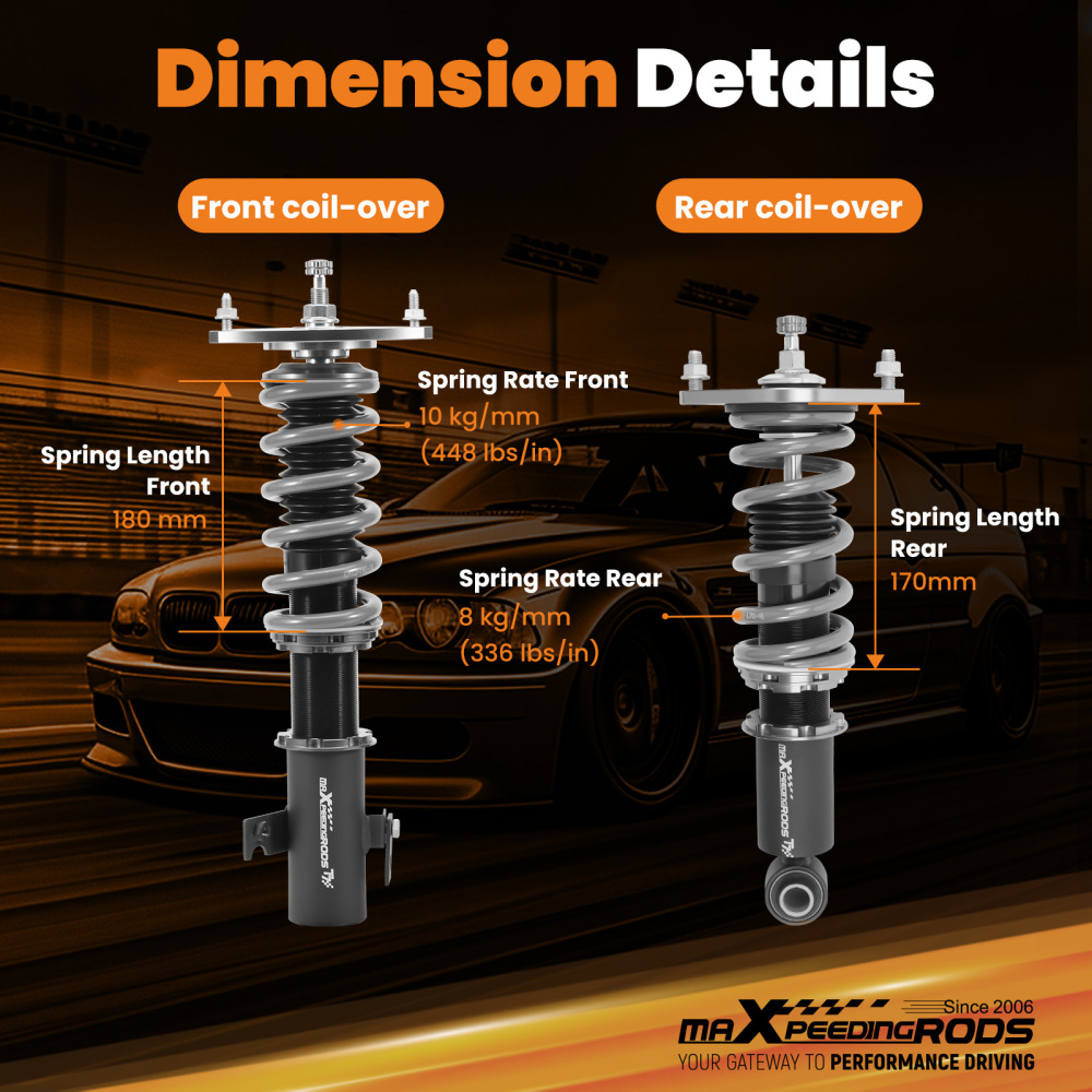 MaXpeedingrods T7 Coilovers 24 Way Lowering Shocks compatible for Subaru WRXSTI 15-21 Lowering Kit