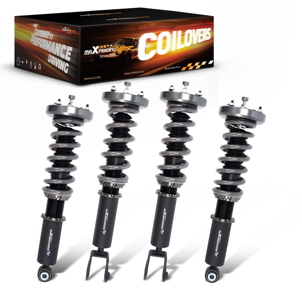 MaXpeedingrods T7 Coilovers 24 Level Shock Struts Kit compatible for Jaguar XJ8 XJR 03-09 Lowering Kit