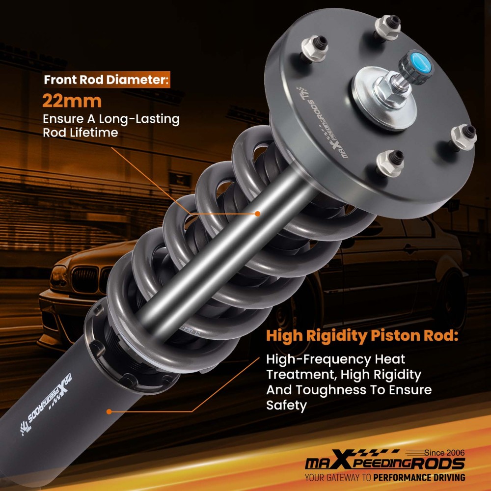 MaXpeedingrods T7 Coilovers 24 Level Shock Struts Kit compatible for Jaguar XJ8 XJR 03-09 Lowering Kit