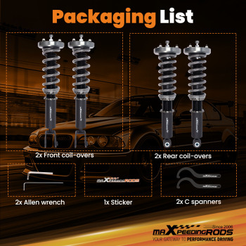 MaXpeedingrods T7 Coilovers 24 Level Shock Struts Kit For Jaguar XJ8 XJR 03-09 Lowering Kit