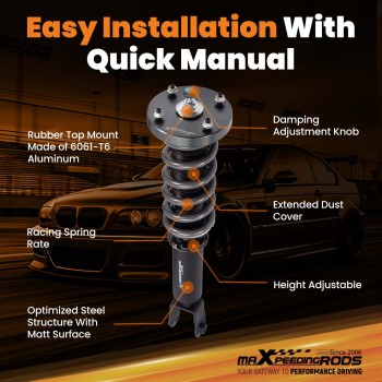 MaXpeedingrods T7 Coilovers 24 Level Shock Struts Kit For Jaguar XJ8 XJR 03-09 Lowering Kit