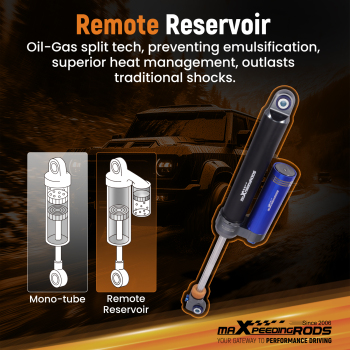 4-6 Lift Rear Shock w/ Reservoir compatible for GMC SIERRA Chevy SILVERADO 1500HD 2500HD