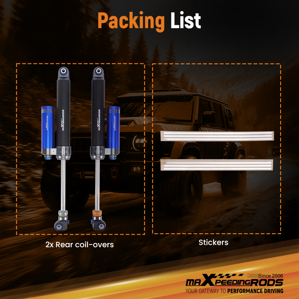 4-6 Lift Rear Shock w/ Reservoir compatible for GMC SIERRA Chevy SILVERADO 1500HD 2500HD