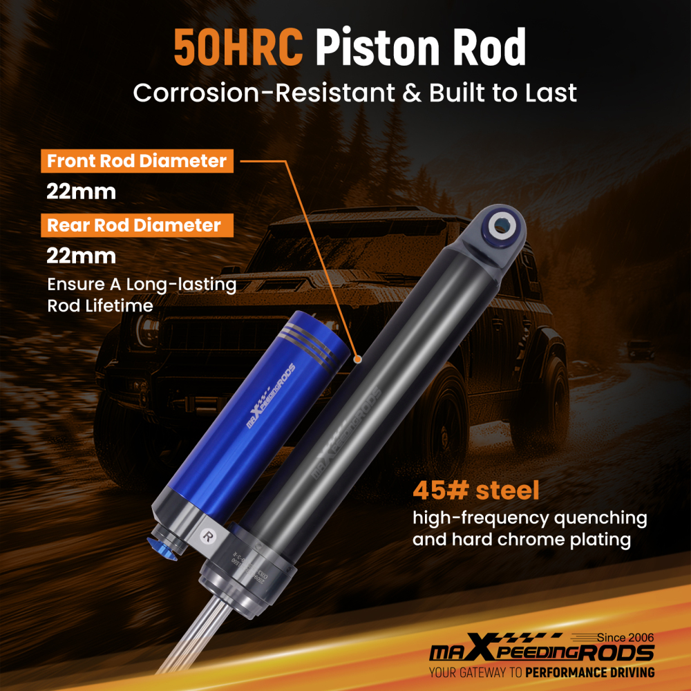 4-6 Lift Rear Shock w/ Reservoir compatible for GMC SIERRA Chevy SILVERADO 1500HD 2500HD