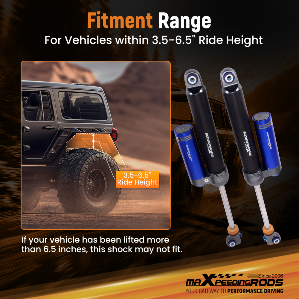 4-6 Lift Rear Shock w/ Reservoir compatible for GMC SIERRA Chevy SILVERADO 1500HD 2500HD