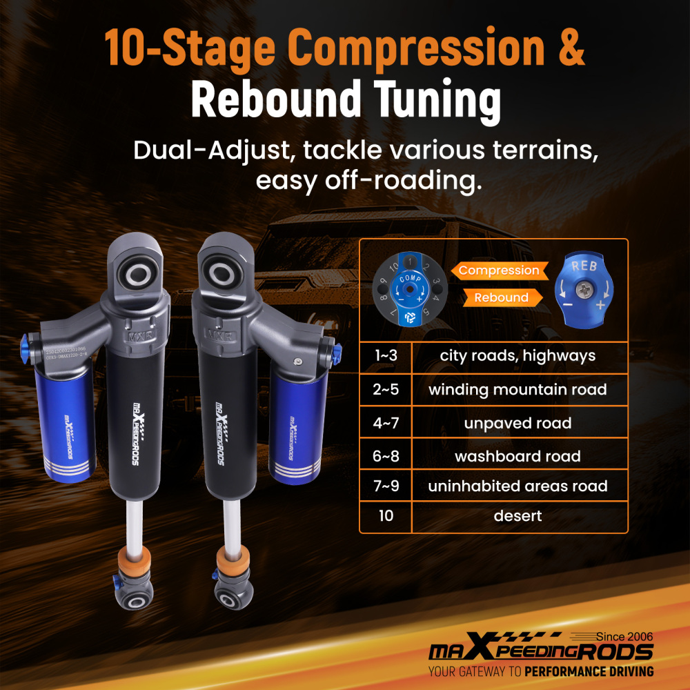 Rear Adjustable Coilover Shock Absorbers compatible for Isuzu DMAX compatible for Holden Colorado 12-21