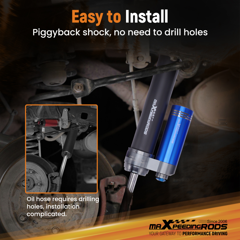 MaXpeedingrods Reservoir 2-3.5 Lift Front Shocks For F-250 F-350 SD 4WD 17-25