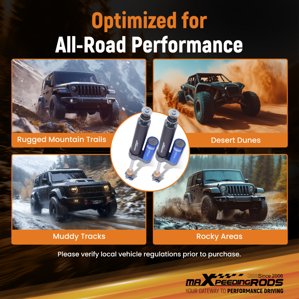 MaXpeedingrods Reservoir 2-3.5 Lift Front Shocks For F-250 F-350 SD 4WD 17-25