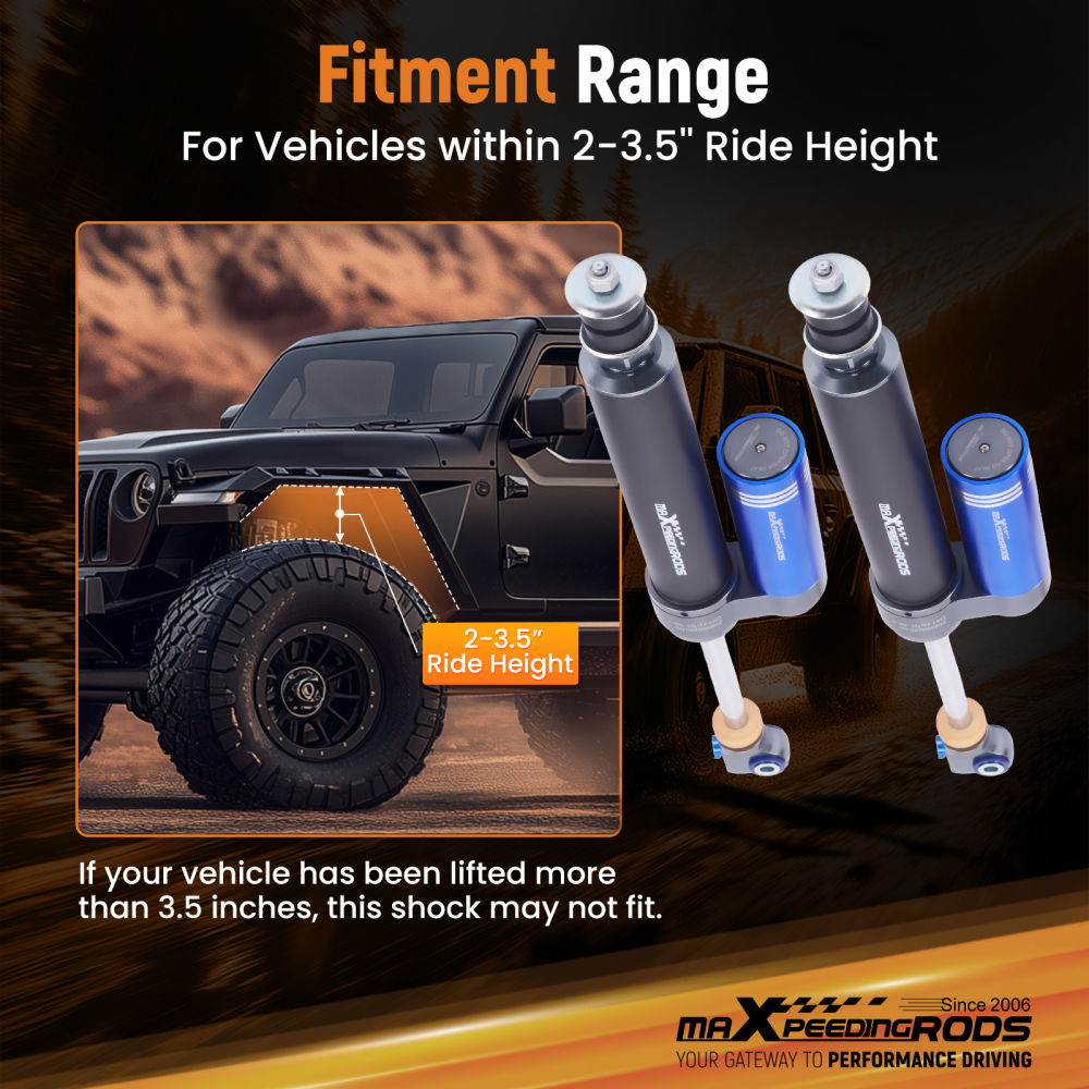 MaXpeedingrods Reservoir 2-3.5 Lift Front Shocks For F-250 F-350 SD 4WD 17-25
