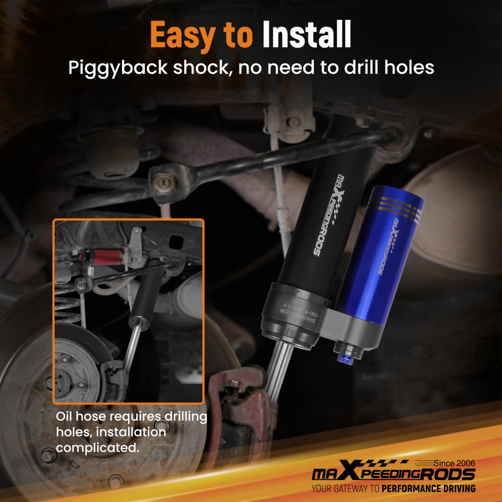 Dual Damper Adjustable Rear Shock 2-3.5 Lift compatible for Ford F250 Super Duty 17-22 4WD