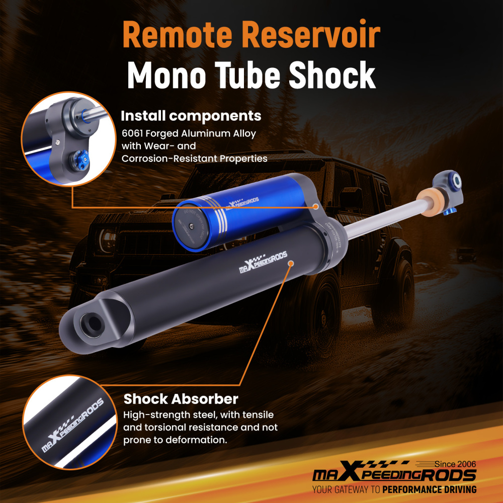 Dual Damper Adjustable Rear Shock 2-3.5 Lift compatible for Ford F250 Super Duty 17-22 4WD