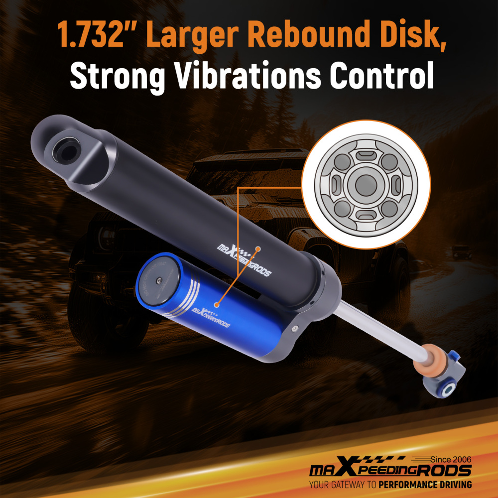 Dual Damper Adjustable Rear Shock 2-3.5 Lift compatible for Ford F250 Super Duty 17-22 4WD