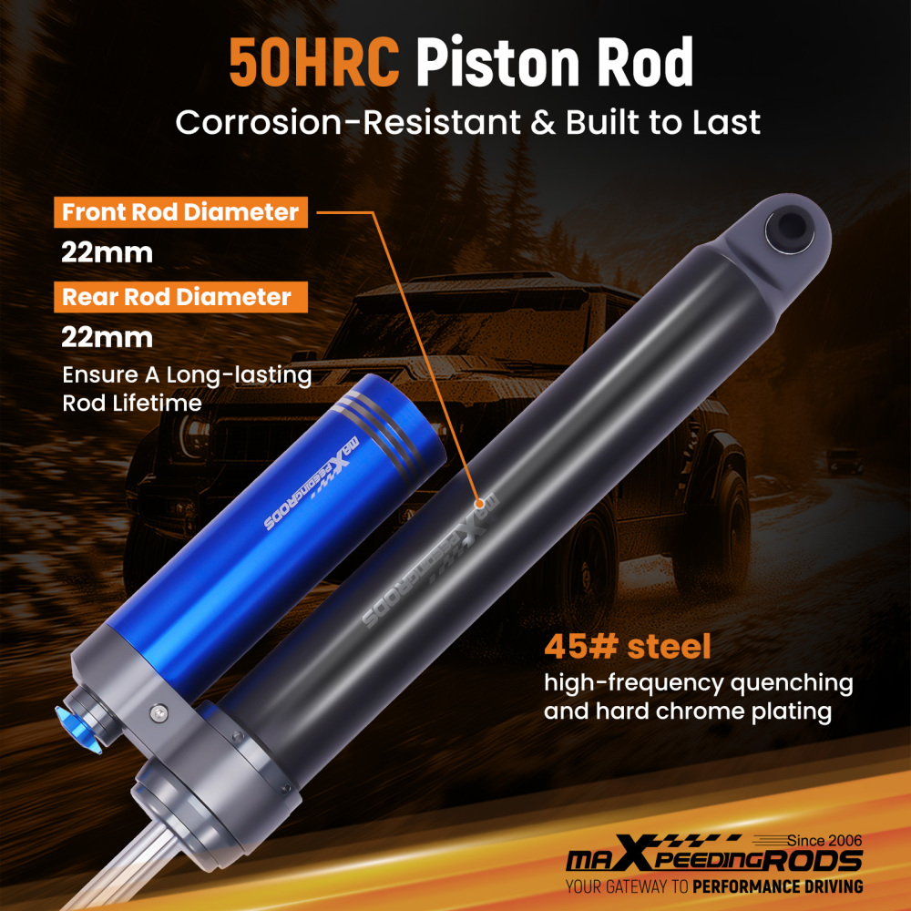 Dual Damper Adjustable Rear Shock 2-3.5 Lift compatible for Ford F250 Super Duty 17-22 4WD