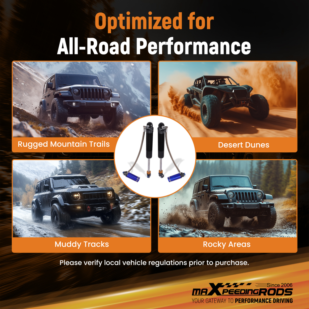 MaXpeedingrods Front Shocks Remote Reservoir 2-3 Lift compatible for Jeep Gladiator 20-23