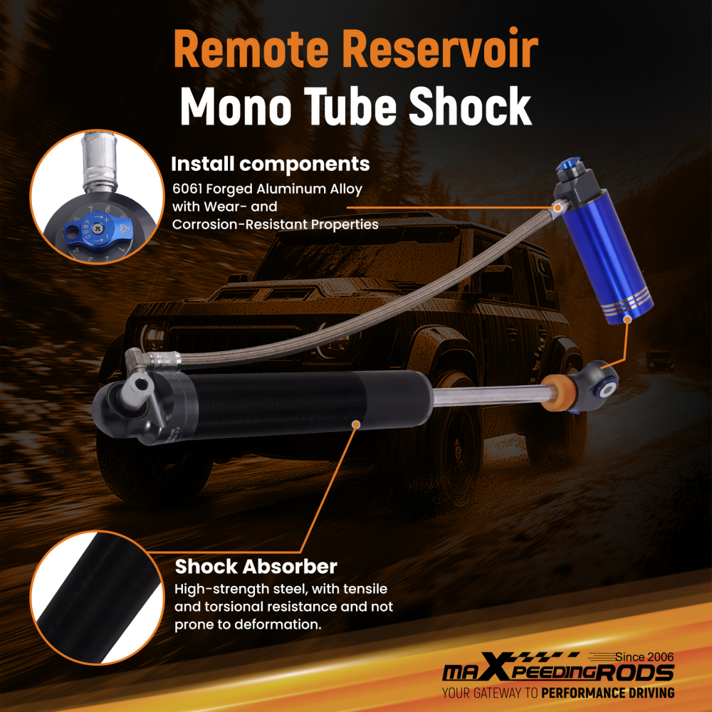MaXpeedingrods Front Shocks Remote Reservoir 2-3 Lift compatible for Jeep Gladiator 20-23