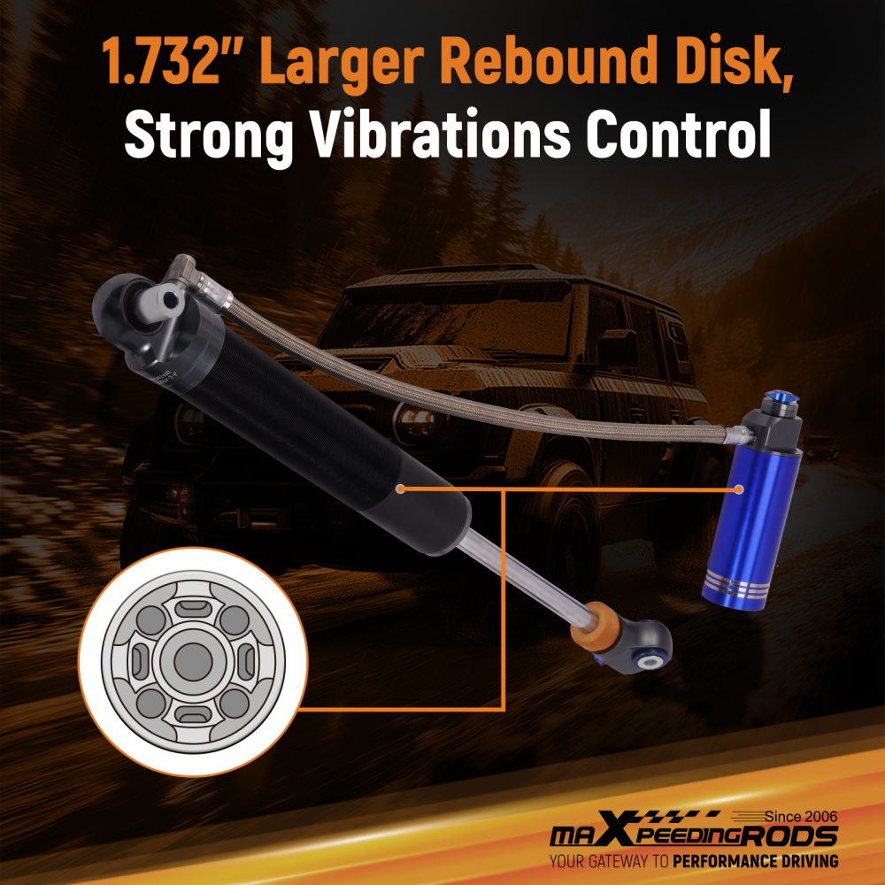 MaXpeedingrods Front Shocks Remote Reservoir 2-3 Lift compatible for Jeep Gladiator 20-23