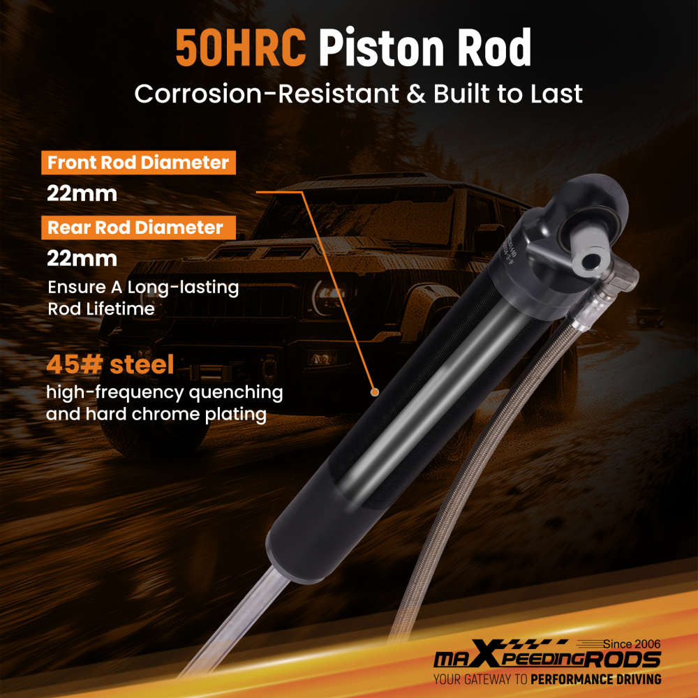 MaXpeedingrods Front Shocks Remote Reservoir 2-3 Lift compatible for Jeep Gladiator 20-23