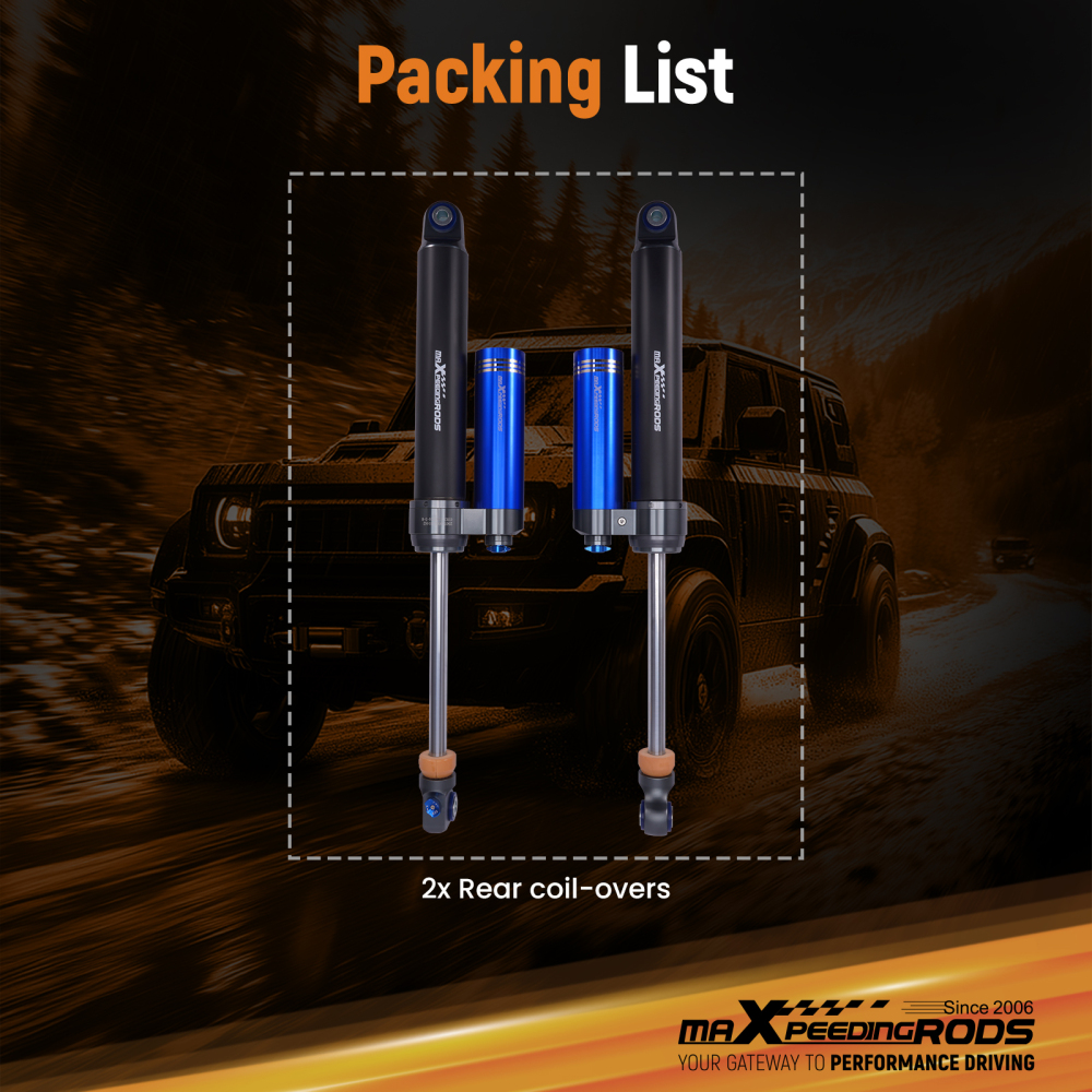 MaXpeedingrods 2PC Rear Reservoir Shocks 2-3 compatible for Jeep Gladiator 20-25