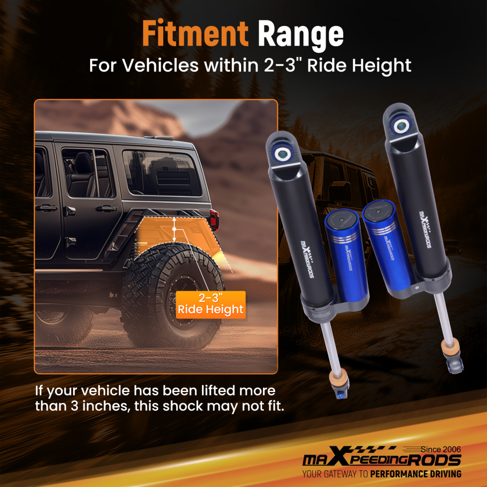 MaXpeedingrods 2PC Rear Reservoir Shocks 2-3 compatible for Jeep Gladiator 20-25