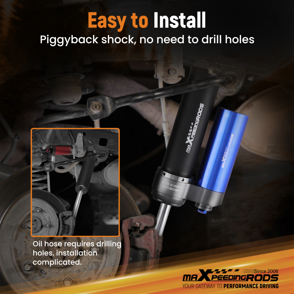 Remote Reservoir 1.5-3.5 Lift front Shocks compatible for JEEP Wrangler JK 2007-2018