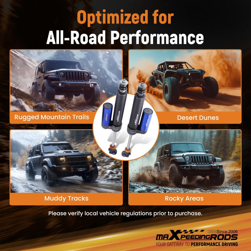 Remote Reservoir 1.5-3.5 Lift front Shocks compatible for JEEP Wrangler JK 2007-2018