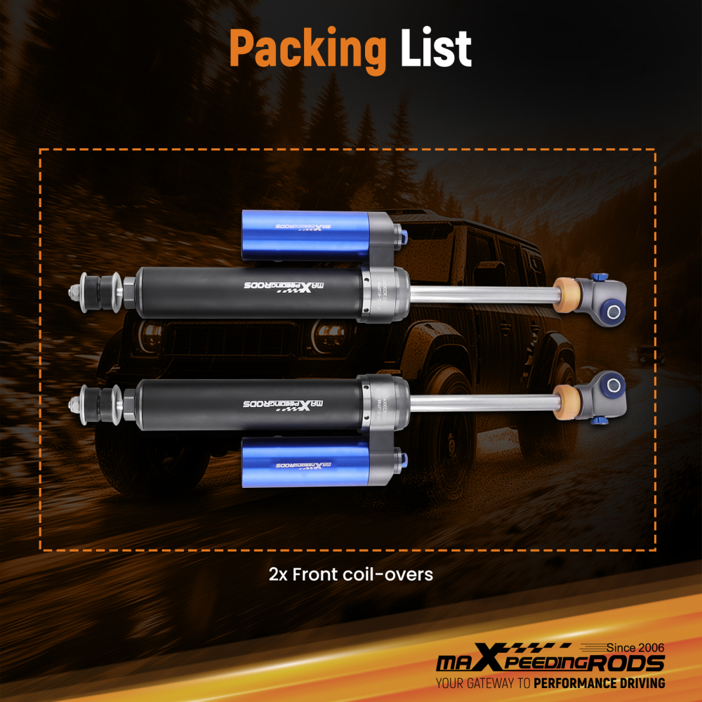 Remote Reservoir 1.5-3.5 Lift front Shocks compatible for JEEP Wrangler JK 2007-2018