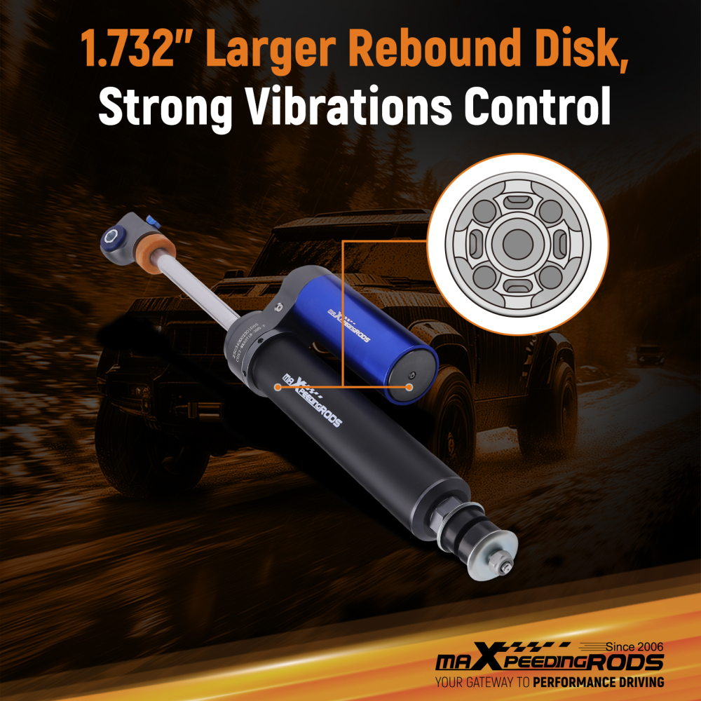 Remote Reservoir 1.5-3.5 Lift front Shocks compatible for JEEP Wrangler JK 2007-2018