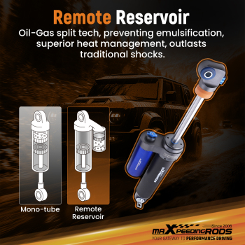 MaXpeedingrods Remote Reservoir Rear Shocks compatible for JEEP Wrangler JK 07-18